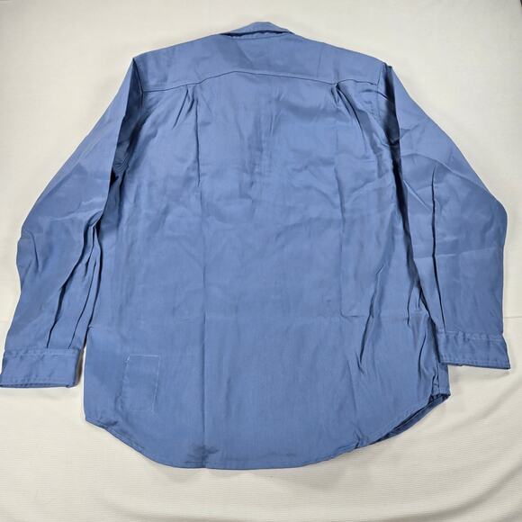 Carhartt Flame Resistant Dry Twill Long Sleeve Blue Work Shirt Men's Size Large - Picture 6 of 6